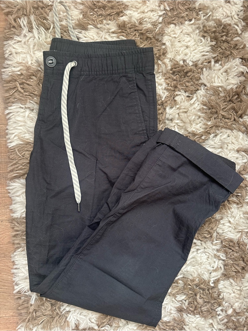 Vuori Black Joggers with White Drawcord